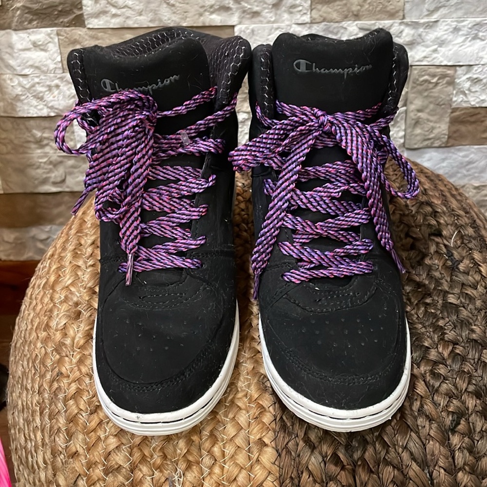 CHAMPION Wedge Heel Sneakers Women’s Sz. 7 - Picture 3 of 11
